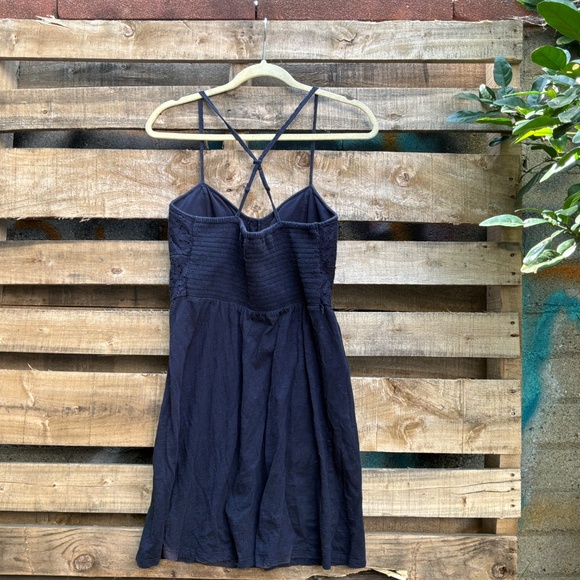 American Eagle Outfitters Navy Lace Bodice Strappy Back Dress - Picture 2 of 4